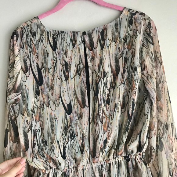 Sugar + Lips / Feather Design Long Sleeve Dress - Picture 8 of 11